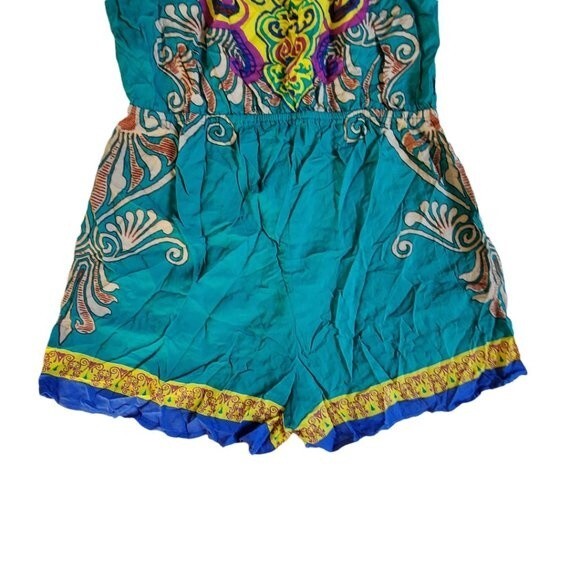 Flying Tomato multi-color spaghetti strap shorts romper sz M - Picture 6 of 12